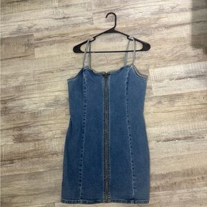 Volcom Denim Blue Zip-Front Dress size large
